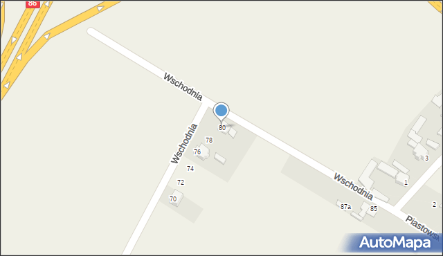 Wojkowice Kościelne, Wschodnia, 80, mapa Wojkowice Kościelne