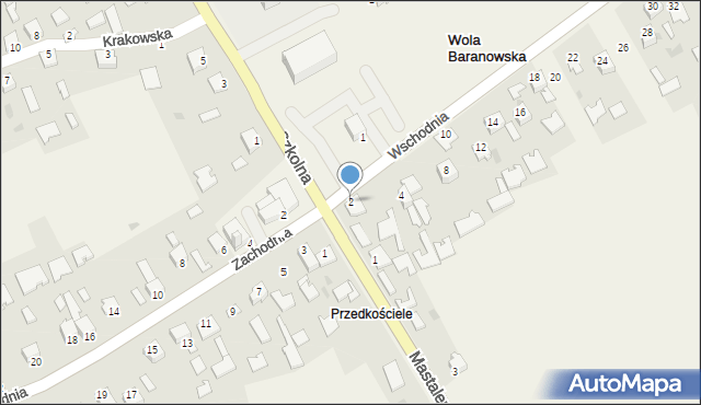 Wola Baranowska, Wschodnia, 2, mapa Wola Baranowska