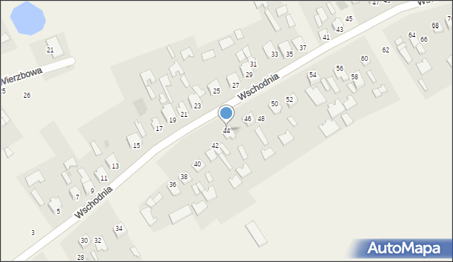 Wola Baranowska, Wschodnia, 44, mapa Wola Baranowska