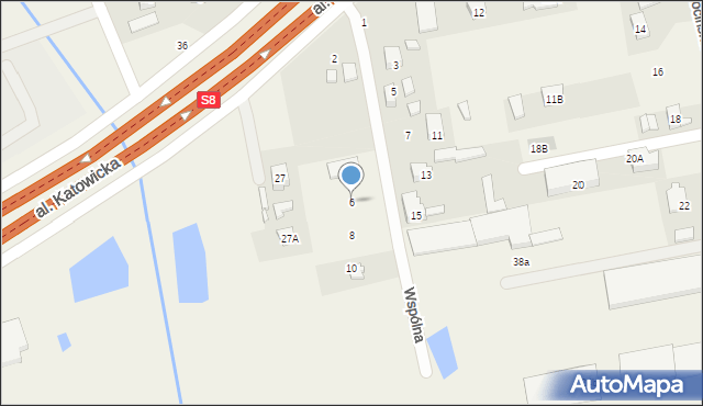 Wolica, Wspólna, 6, mapa Wolica