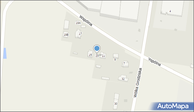 Wólka Grodziska, Wspólna, 13, mapa Wólka Grodziska