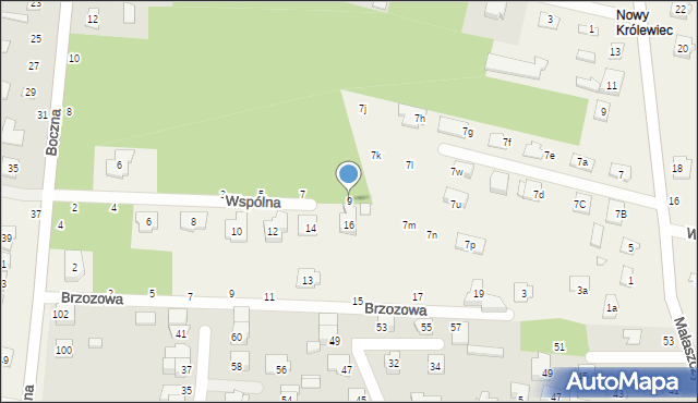 Wólka Mińska, Wspólna, 9, mapa Wólka Mińska