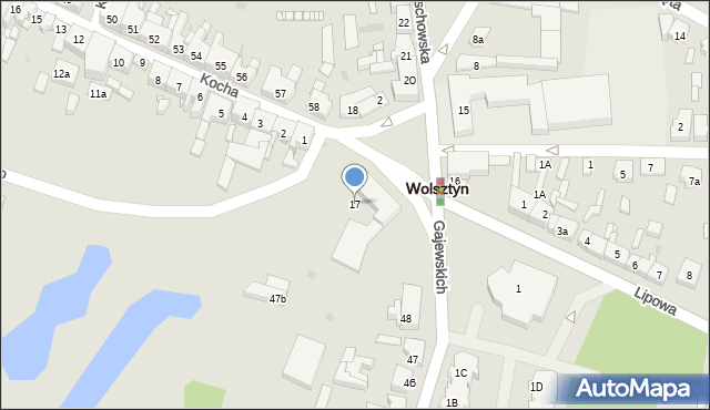 Wolsztyn, Wschowska, 17, mapa Wolsztyn