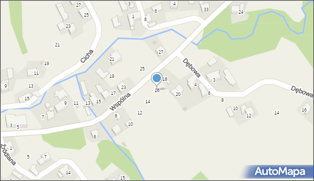 Woźniki, Wspólna, 16, mapa Woźniki
