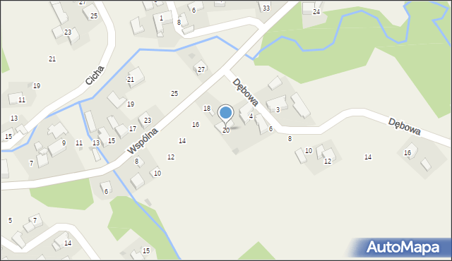 Woźniki, Wspólna, 20, mapa Woźniki