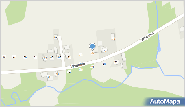 Woźniki, Wspólna, 75, mapa Woźniki