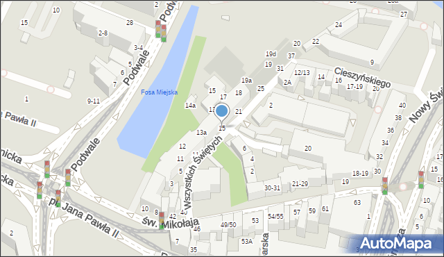 Wrocław, Wszystkich Świętych, 15, mapa Wrocławia