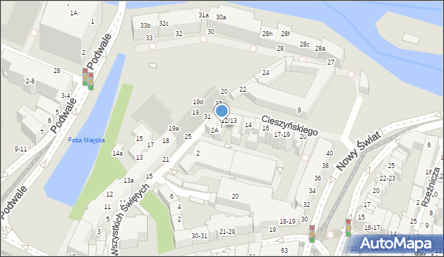 Wrocław, Wszystkich Świętych, 2B, mapa Wrocławia