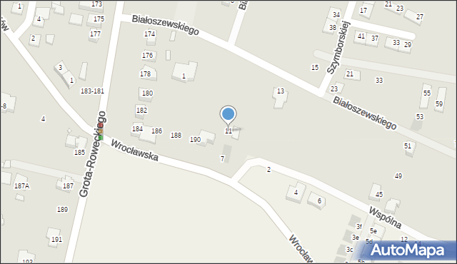 Wrocław, Wspólna, 11, mapa Wrocławia