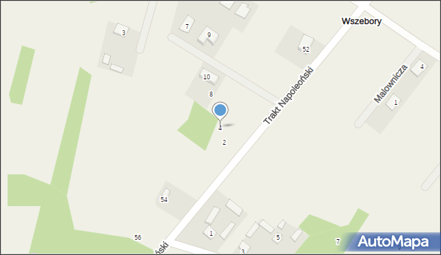 Wszebory, Wspólna, 4, mapa Wszebory