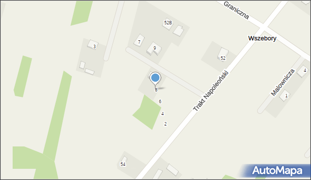 Wszebory, Wspólna, 8, mapa Wszebory