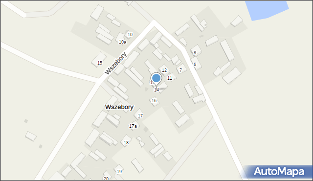 Wszebory, Wszebory, 14, mapa Wszebory