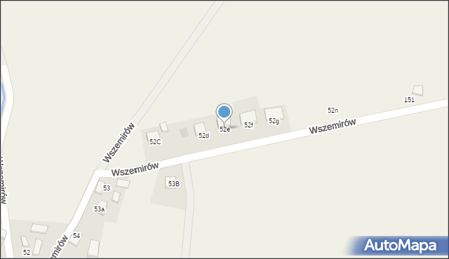 Wszemirów, Wszemirów, 52e, mapa Wszemirów