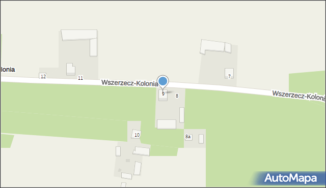 Wszerzecz-Kolonia, Wszerzecz-Kolonia, 9, mapa Wszerzecz-Kolonia