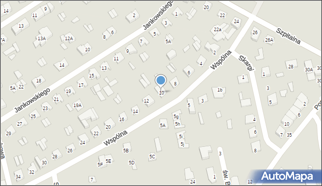 Wysokie Mazowieckie, Wspólna, 10, mapa Wysokie Mazowieckie