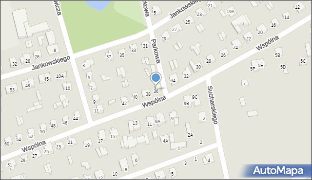 Wysokie Mazowieckie, Wspólna, 36A, mapa Wysokie Mazowieckie