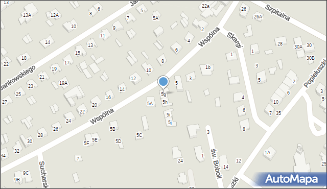 Wysokie Mazowieckie, Wspólna, 5g, mapa Wysokie Mazowieckie