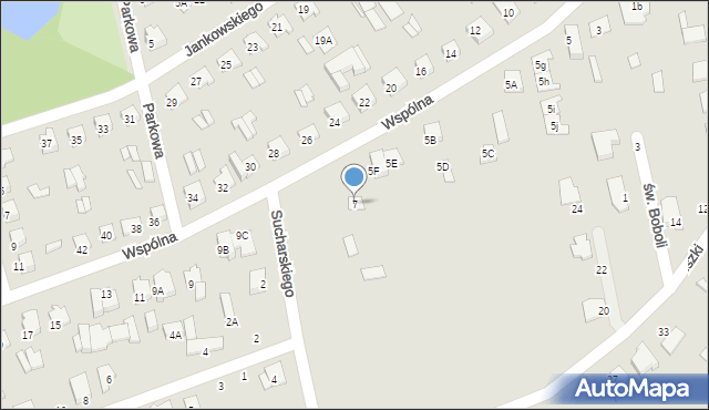 Wysokie Mazowieckie, Wspólna, 7, mapa Wysokie Mazowieckie