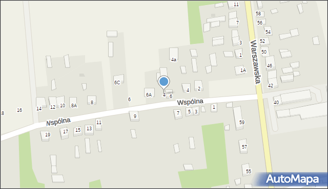 Wysokin, Wspólna, 4, mapa Wysokin