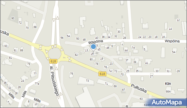 Wyszków, Wspólna, 17, mapa Wyszków