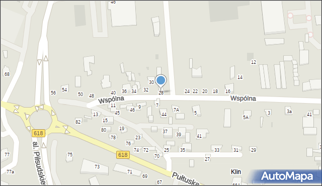 Wyszków, Wspólna, 28, mapa Wyszków