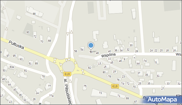 Wyszków, Wspólna, 50, mapa Wyszków