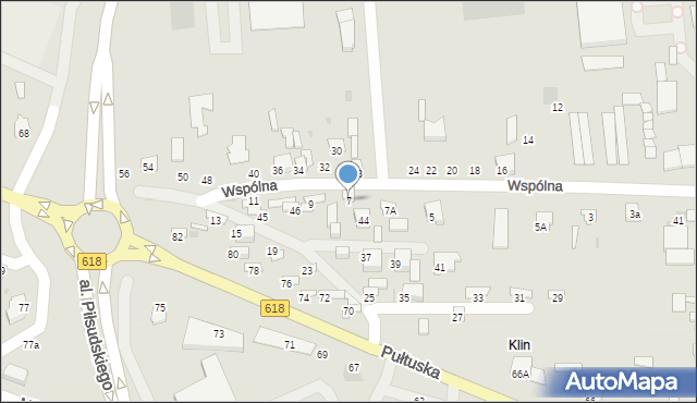 Wyszków, Wspólna, 7, mapa Wyszków