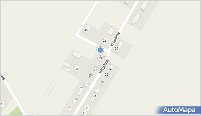 Zawały, Wspólna, 19, mapa Zawały