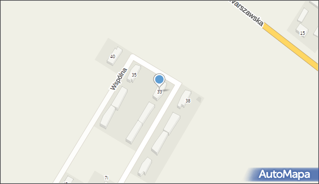 Zawały, Wspólna, 33, mapa Zawały