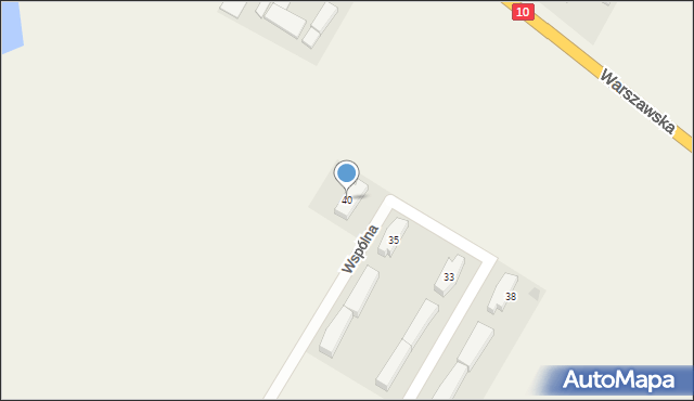 Zawały, Wspólna, 40, mapa Zawały