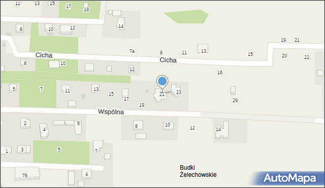 Żelechów, Wspólna, 21, mapa Żelechów