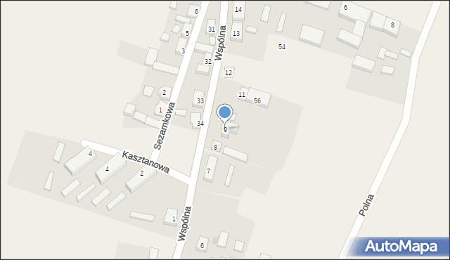 Zelgniewo, Wspólna, 9, mapa Zelgniewo