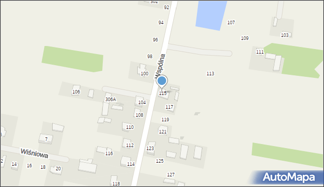 Żelków, Wspólna, 115, mapa Żelków