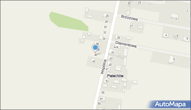 Żelków, Wspólna, 40, mapa Żelków