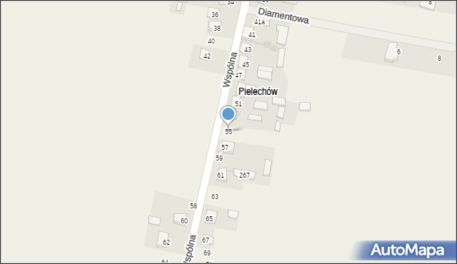 Żelków, Wspólna, 55, mapa Żelków
