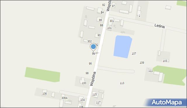 Żelków, Wspólna, 94, mapa Żelków