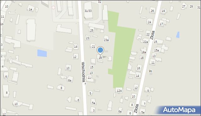 Zelów, Wschodnia, 19, mapa Zelów