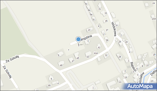 Zielonki, Wspólna, 5, mapa Zielonki