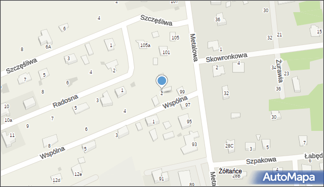 Żółtańce-Kolonia, Wspólna, 2, mapa Żółtańce-Kolonia