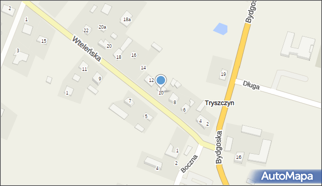 Tryszczyn, Wteleńska, 10, mapa Tryszczyn