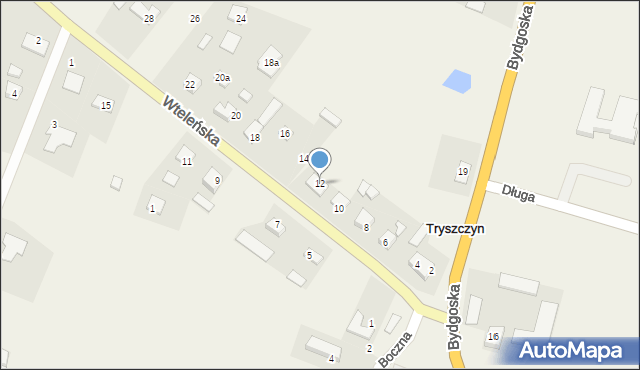 Tryszczyn, Wteleńska, 12, mapa Tryszczyn