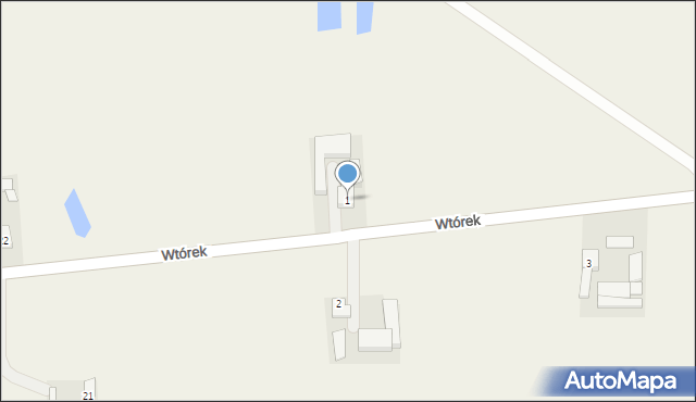 Wtórek, Wtórek, 1, mapa Wtórek