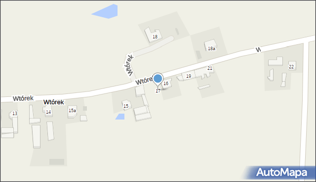 Wtórek, Wtórek, 17, mapa Wtórek