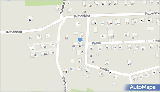 Kraków, Wujka Jakuba, ks., 49, mapa Krakowa