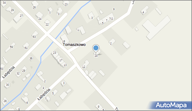 Tomaszkowo, Wulpińska, 14, mapa Tomaszkowo