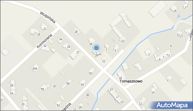 Tomaszkowo, Wulpińska, 24, mapa Tomaszkowo