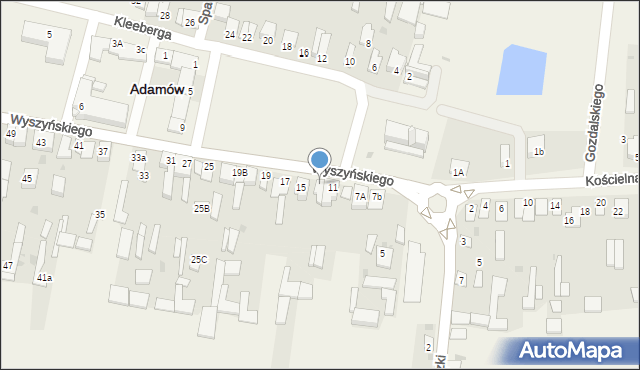 Adamów, Wyszyńskiego Stefana, ks. kard., 13, mapa Adamów