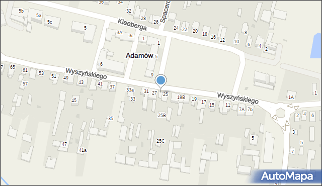 Adamów, Wyszyńskiego Stefana, ks. kard., 25A, mapa Adamów
