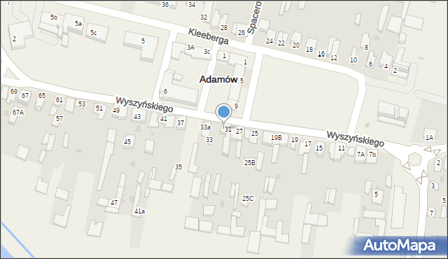 Adamów, Wyszyńskiego Stefana, ks. kard., 31a, mapa Adamów