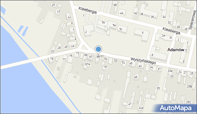Adamów, Wyszyńskiego Stefana, ks. kard., 65, mapa Adamów